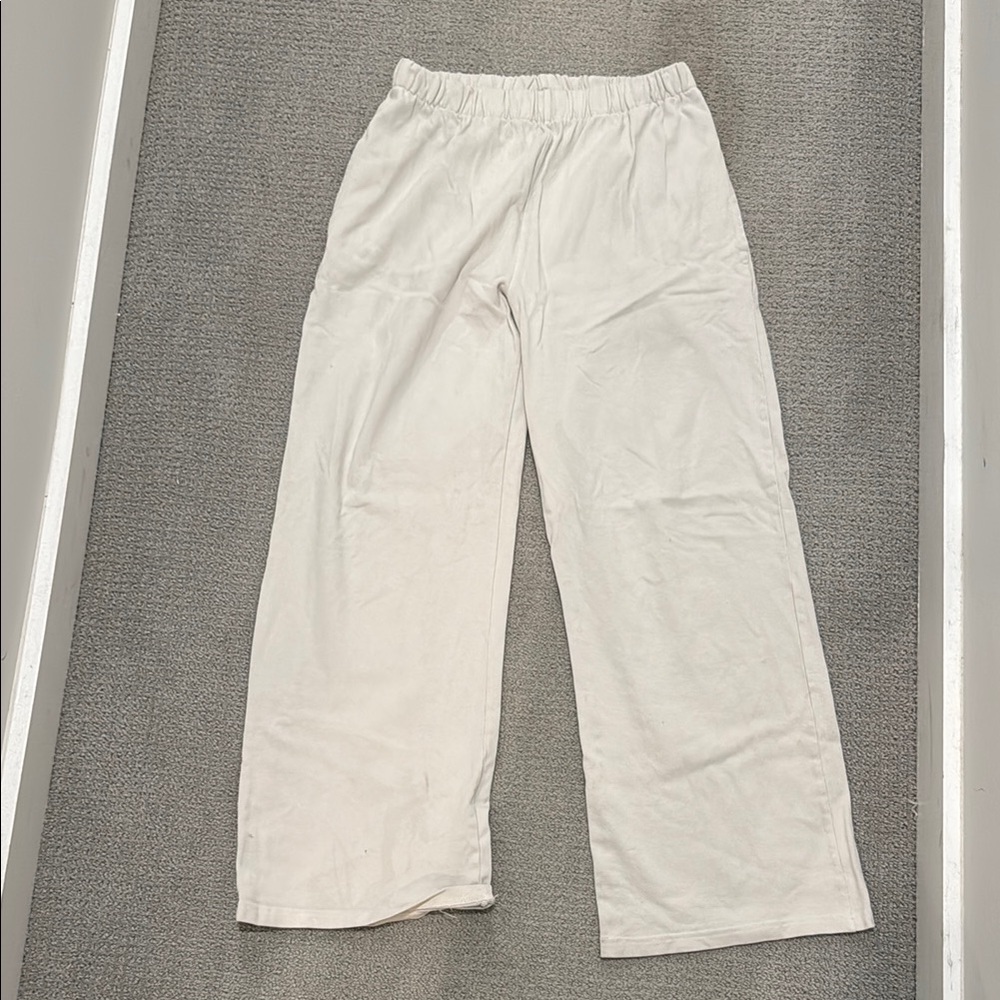 White Wide-Leg Pants